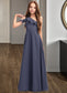 Martha A-Line One-Shoulder Floor-Length Chiffon Junior Bridesmaid Dress With Cascading Ruffles DKP0013370