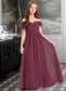 Caitlin A-Line Off-the-Shoulder Floor-Length Chiffon Junior Bridesmaid Dress With Ruffle DKP0013376