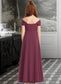 Caitlin A-Line Off-the-Shoulder Floor-Length Chiffon Junior Bridesmaid Dress With Ruffle DKP0013376