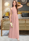 Alessandra A-Line Scoop Neck Floor-Length Chiffon Junior Bridesmaid Dress With Ruffle Bow(s) DKP0013380