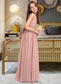 Alessandra A-Line Scoop Neck Floor-Length Chiffon Junior Bridesmaid Dress With Ruffle Bow(s) DKP0013380