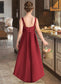 Penelope A-Line Scoop Neck Asymmetrical Satin Junior Bridesmaid Dress With Ruffle Pockets DKP0013385