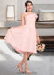 Abigayle A-Line V-neck Knee-Length Chiffon Junior Bridesmaid Dress With Cascading Ruffles DKP0013386