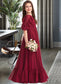 Cassidy A-Line Scoop Neck Floor-Length Chiffon Junior Bridesmaid Dress With Cascading Ruffles DKP0013398