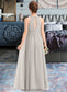 Cheyenne A-Line Scoop Neck Floor-Length Chiffon Lace Junior Bridesmaid Dress With Ruffle DKP0013409