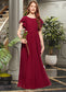 Jessie A-Line Scoop Neck Floor-Length Chiffon Junior Bridesmaid Dress With Cascading Ruffles DKP0013417