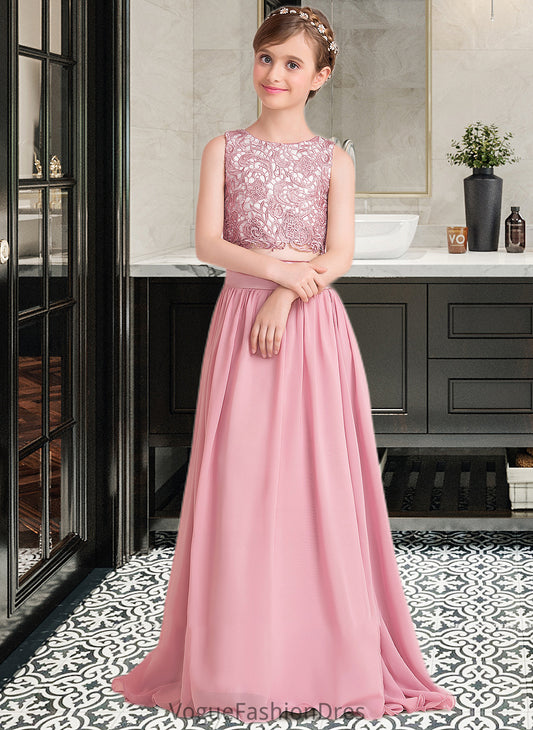 Annabella A-LineScoopNeckFloor-LengthChiffonJuniorBridesmaidDress#130498 DKP0013424