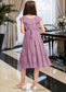 Cheryl A-Line Scoop Neck Knee-Length Chiffon Junior Bridesmaid Dress With Bow(s) Cascading Ruffles DKP0013426