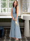 Josephine A-Line Scoop Neck Floor-Length Chiffon Junior Bridesmaid Dress With Cascading Ruffles DKP0013450