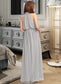 Avery A-Line High Neck Floor-Length Chiffon Junior Bridesmaid Dress With Ruffle DKP0013452