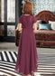 Averi A-Line V-neck Asymmetrical Chiffon Lace Junior Bridesmaid Dress With Ruffle DKP0013453