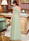 Brooke A-Line One-Shoulder Floor-Length Chiffon Junior Bridesmaid Dress With Cascading Ruffles DKP0013458