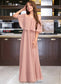 Erin A-Line Off-the-Shoulder Floor-Length Chiffon Junior Bridesmaid Dress With Ruffle DKP0013459