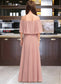 Erin A-Line Off-the-Shoulder Floor-Length Chiffon Junior Bridesmaid Dress With Ruffle DKP0013459