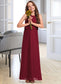 Ellie A-Line Scoop Neck Floor-Length Chiffon Junior Bridesmaid Dress With Ruffles DKP0013465