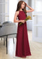 Ellie A-Line Scoop Neck Floor-Length Chiffon Junior Bridesmaid Dress With Ruffles DKP0013465