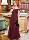 Maddison A-Line Off-the-Shoulder Floor-Length Chiffon Junior Bridesmaid Dress With Ruffle DKP0013467