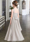 Olympia A-Line V-neck Floor-Length Chiffon Junior Bridesmaid Dress With Ruffle Bow(s) DKP0013491