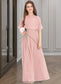 Jayla A-Line Scoop Neck Floor-Length Chiffon Junior Bridesmaid Dress DKP0013493