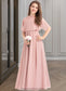 Jayla A-Line Scoop Neck Floor-Length Chiffon Junior Bridesmaid Dress DKP0013493