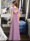 Sydnee A-Line V-neck Floor-Length Chiffon Junior Bridesmaid Dress With Bow(s) Cascading Ruffles DKP0013494