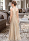 Jaslene A-Line Scoop Neck Floor-Length Sequined Junior Bridesmaid Dress DKP0013495