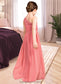 Jeanie A-Line One-Shoulder Floor-Length Chiffon Lace Junior Bridesmaid Dress DKP0013500