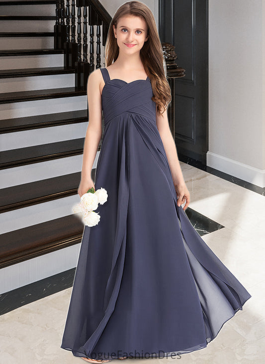 Eden A-Line Sweetheart Floor-Length Chiffon Junior Bridesmaid Dress With Ruffle DKP0013504