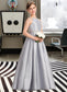 Jaylyn A-Line Scoop Neck Floor-Length Taffeta Junior Bridesmaid Dress With Beading Bow(s) DKP0013506