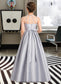 Jaylyn A-Line Scoop Neck Floor-Length Taffeta Junior Bridesmaid Dress With Beading Bow(s) DKP0013506