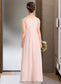 Hazel A-Line Scoop Neck Floor-Length Chiffon Junior Bridesmaid Dress With Beading Sequins DKP0013507