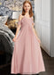 Ayana A-Line Off-the-Shoulder Floor-Length Chiffon Junior Bridesmaid Dress With Cascading Ruffles DKP0013553