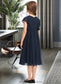 Malia A-Line Scoop Neck Knee-Length Chiffon Junior Bridesmaid Dress With Beading DKP0013556