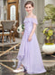 Halle A-Line Off-the-Shoulder Asymmetrical Chiffon Junior Bridesmaid Dress With Cascading Ruffles DKP0013566