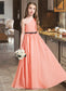 Natalya A-Line One-Shoulder Floor-Length Chiffon Junior Bridesmaid Dress With Ruffle Bow(s) DKP0013570