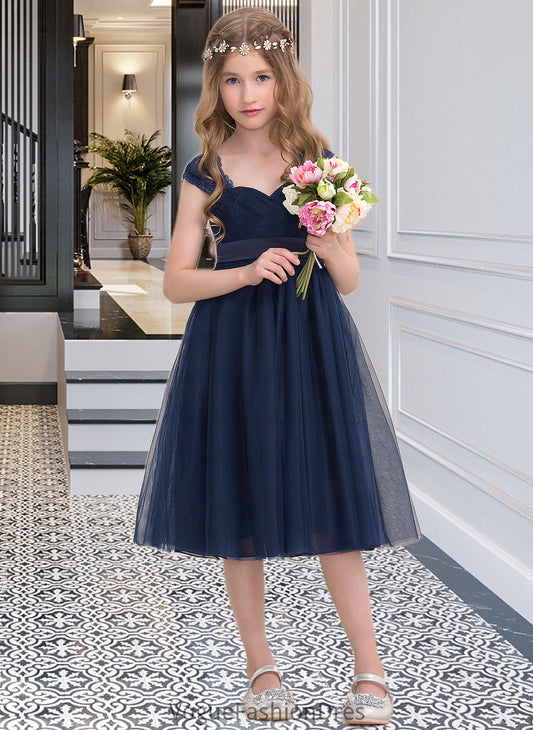 Ella Empire Sweetheart Knee-Length Tulle Junior Bridesmaid Dress With Ruffle DKP0013590