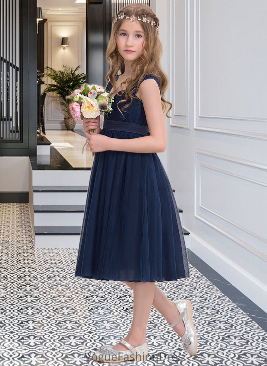 Ella Empire Sweetheart Knee-Length Tulle Junior Bridesmaid Dress With Ruffle DKP0013590