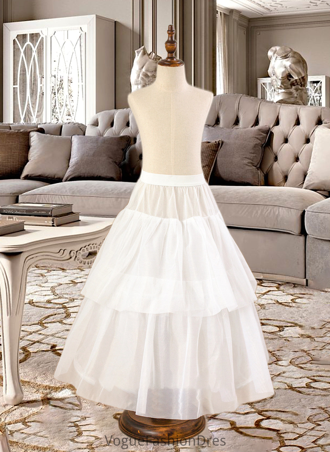 Michaelia Ball-Gown/PrincessScoopNeckFloor-LengthTulleJuniorBridesmaidDressWithSashBeading#136423 DKP0013615