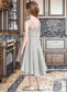 Cara A-Line Scoop Neck Asymmetrical Satin Junior Bridesmaid Dress DKP0013618