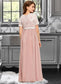 Rylee A-Line Scoop Neck Floor-Length Chiffon Lace Junior Bridesmaid Dress DKP0013623