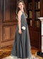 Elva A-Line Scoop Neck Floor-Length Chiffon Junior Bridesmaid Dress With Ruffle Lace DKP0013625