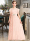 Brianna A-Line Scoop Neck Floor-Length Lace Junior Bridesmaid Dress With Beading Bow(s) Cascading Ruffles DKP0013627