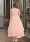 Lina A-Line Scoop Neck Ankle-Length Organza Junior Bridesmaid Dress With Beading Sequins DKP0013633