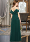 Harmony A-Line Off-the-Shoulder Floor-Length Chiffon Junior Bridesmaid Dress With Cascading Ruffles DKP0013635