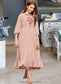 Penny A-Line Scoop Neck Tea-Length Chiffon Junior Bridesmaid Dress With Bow(s) Cascading Ruffles DKP0013638