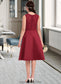 Tricia A-Line Scoop Neck Knee-Length Satin Junior Bridesmaid Dress With Lace Bow(s) DKP0013646