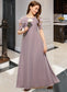 Sherlyn A-Line Scoop Neck Floor-Length Chiffon Junior Bridesmaid Dress With Cascading Ruffles DKP0013649