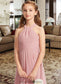 Leticia A-Line Square Neckline Floor-Length Chiffon Junior Bridesmaid Dress With Ruffle DKP0013651