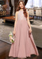 Rhoda A-Line Scoop Neck Floor-Length Chiffon Lace Junior Bridesmaid Dress With Sequins DKP0013655