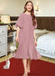 Bethany A-Line Scoop Neck Knee-Length Chiffon Junior Bridesmaid Dress With Cascading Ruffles DKP0013656